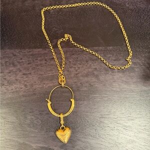 Vintage Juicy Couture Gold Heart Pendant Necklace